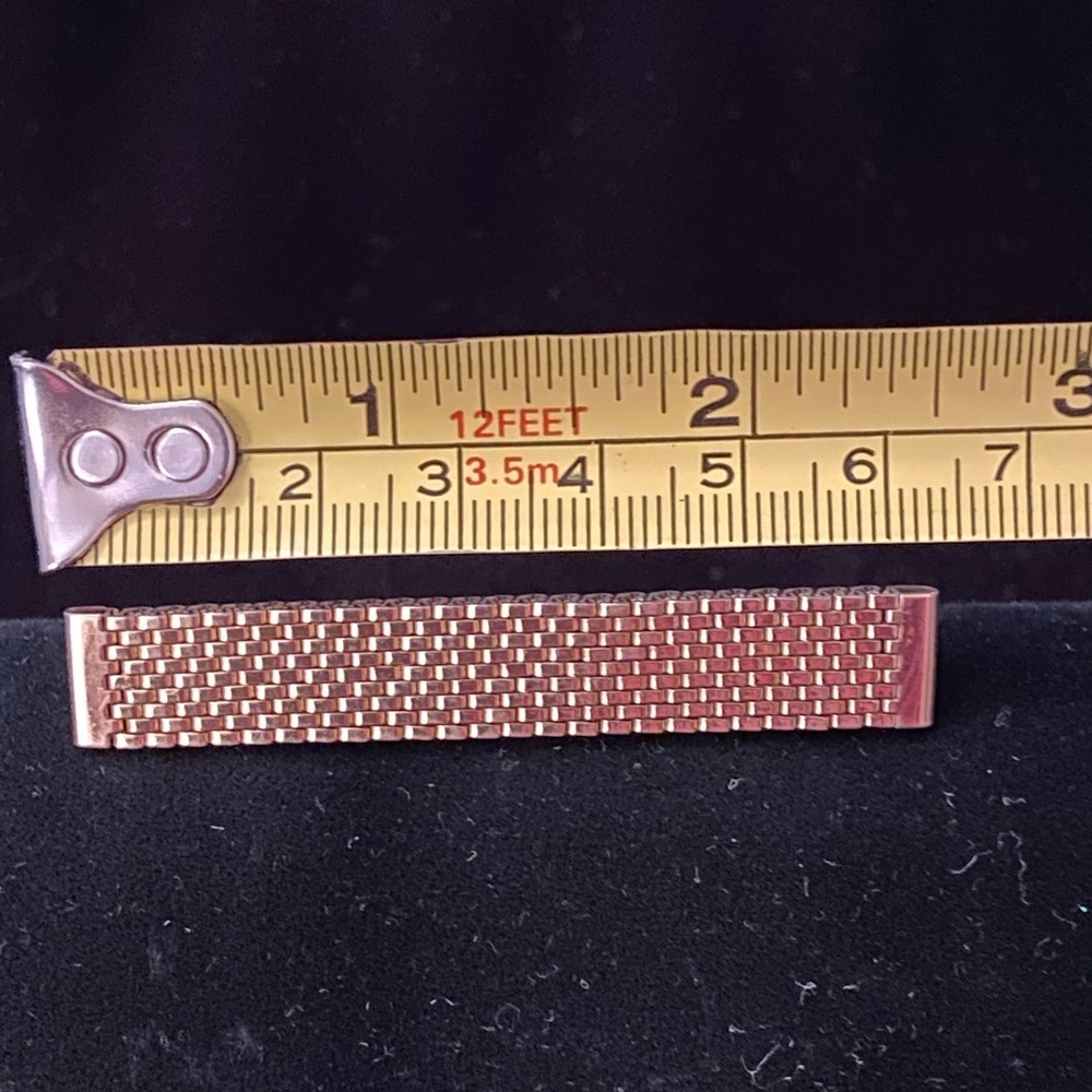 NANASI 12KT GF Woven Gold Tie Clip Vintage - Picture 5 of 6